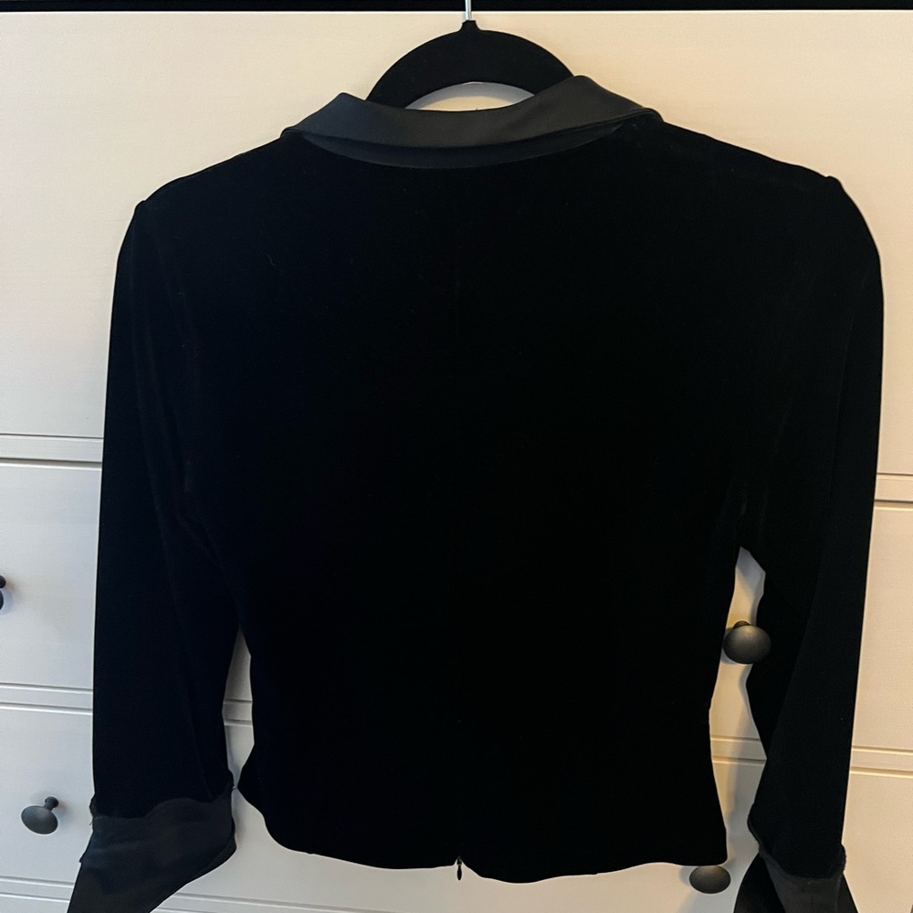 JS Collections Black Velvet Blouse
